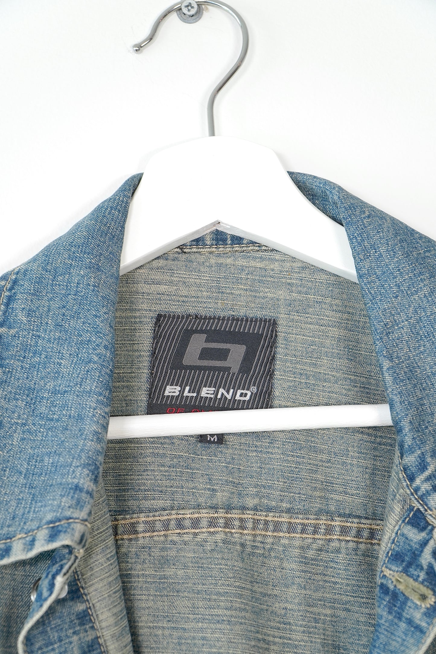 Blend Of America Washed Blue Collared Denim Jacket (M)