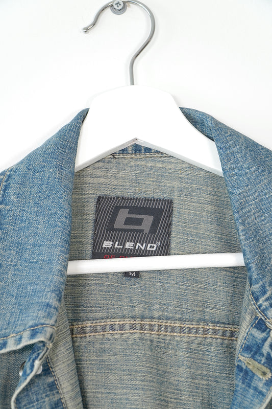 Blend Of America Washed Blue Collared Denim Jacket (M)
