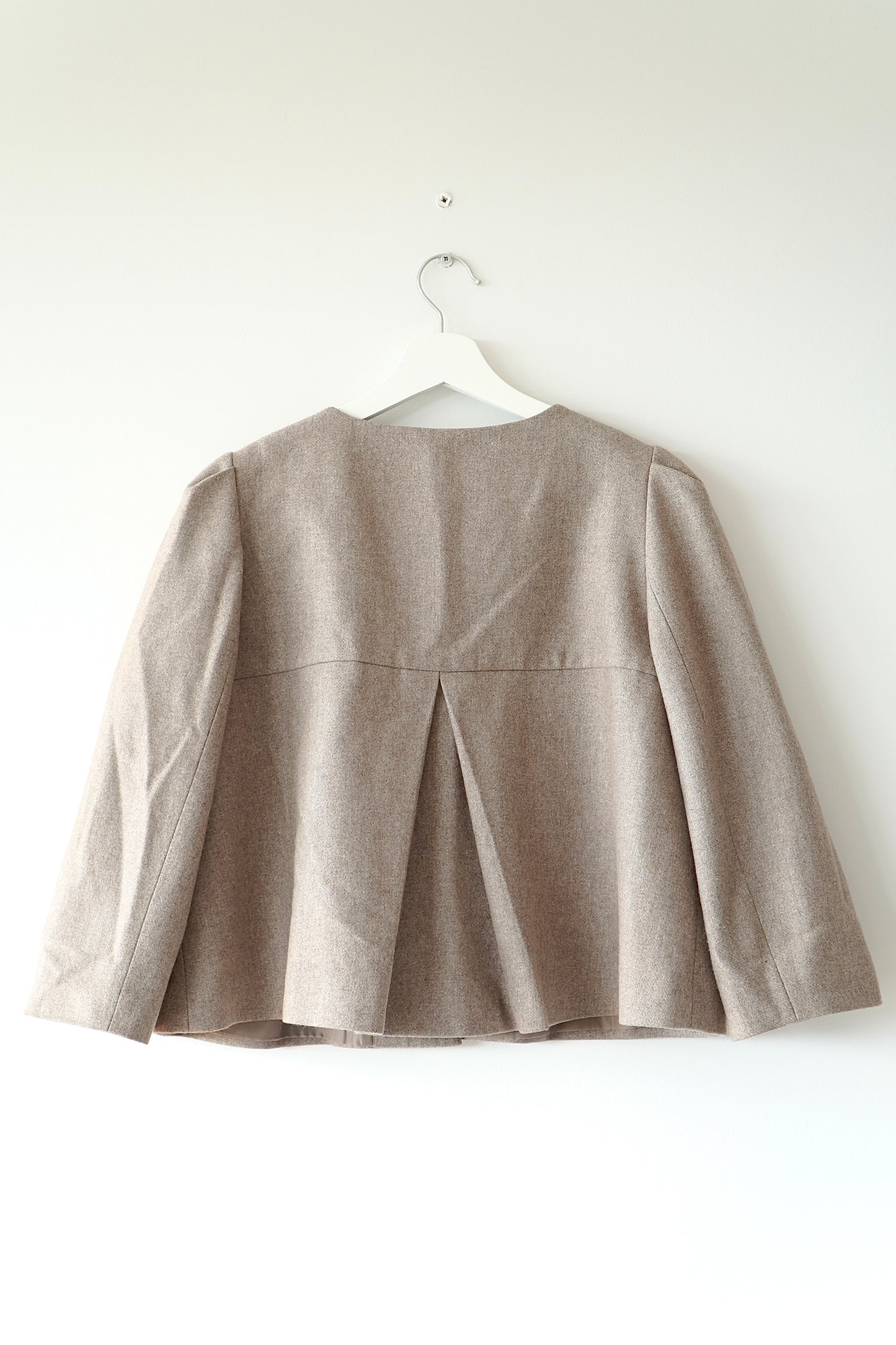 Witchery Light Brown Cropped Wool Blend Jacket (14 Au)