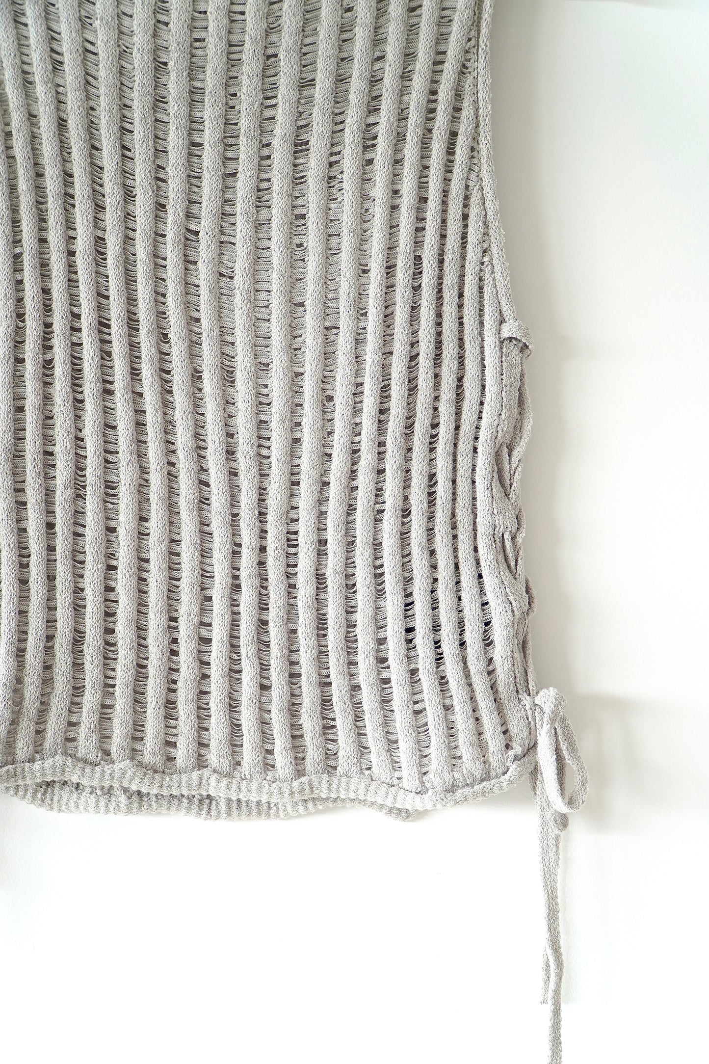 H&M Light Khaki Green Ladder Stitch Knitted Tank Top (Fits S)