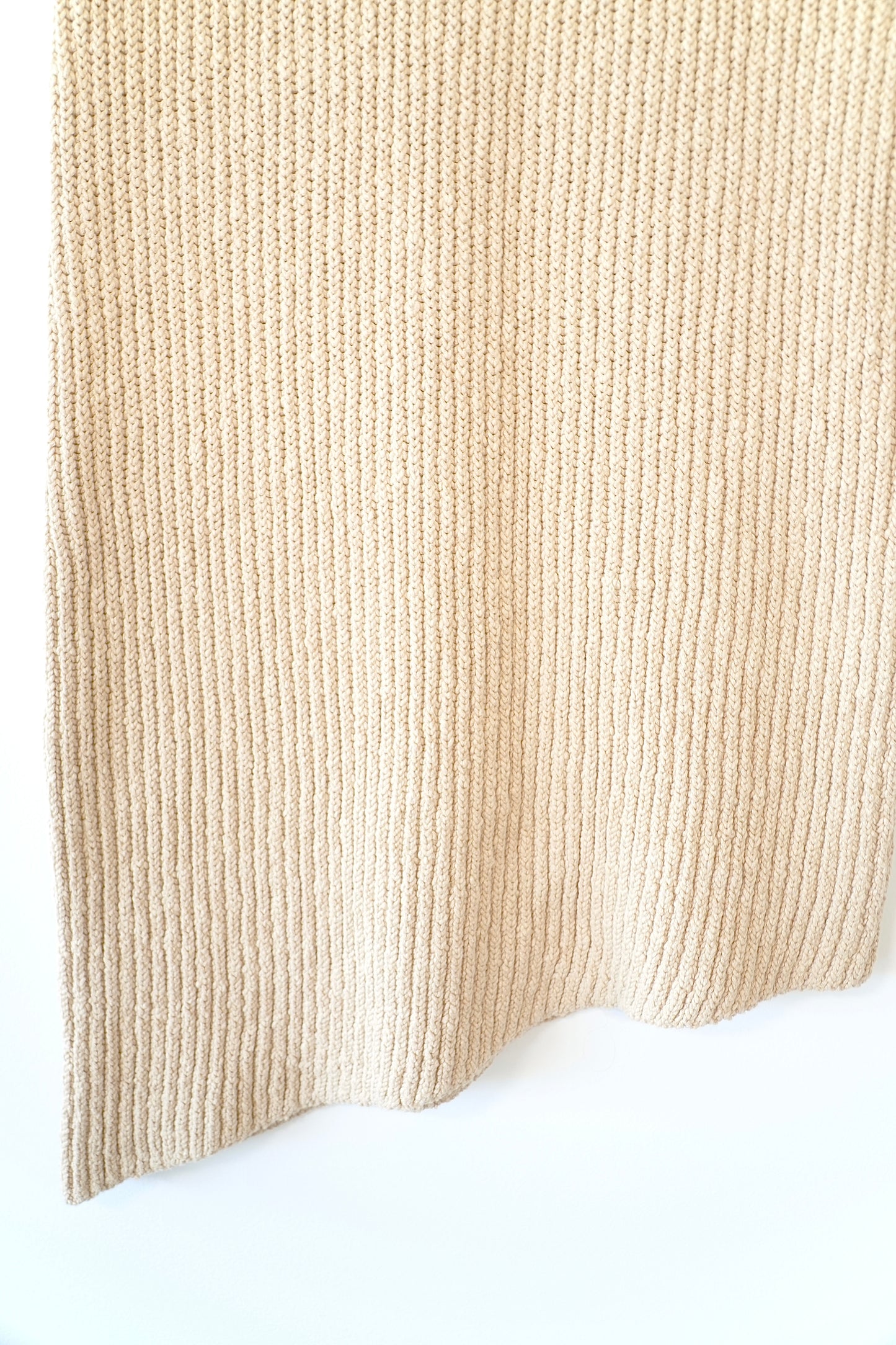 Bassike Knits Tan Knitted Asymmetrical Maxi Skirt