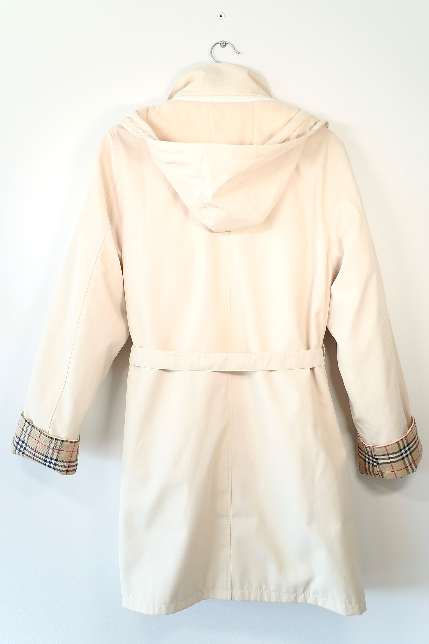 Vintage Beige Plaid Trench Coat w/ Removable Nova Check Lining (XXL)