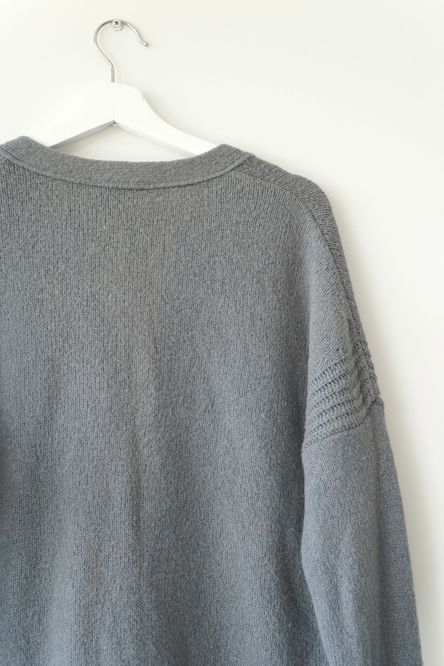 Witchery Grey Alpaca & Wool Blend Longline Cardigan (M)