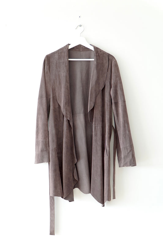 Just Cavalli Dark Brown Soft leather Waterfall Jacket (46)