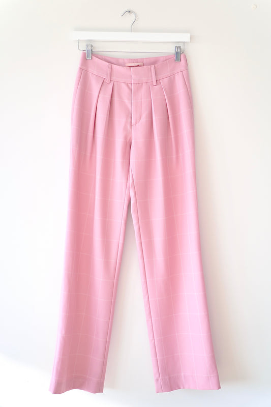 Maggie Marilyn Baby Pink Check 'Bobbi' Boyfriend Trousers (6 Au)