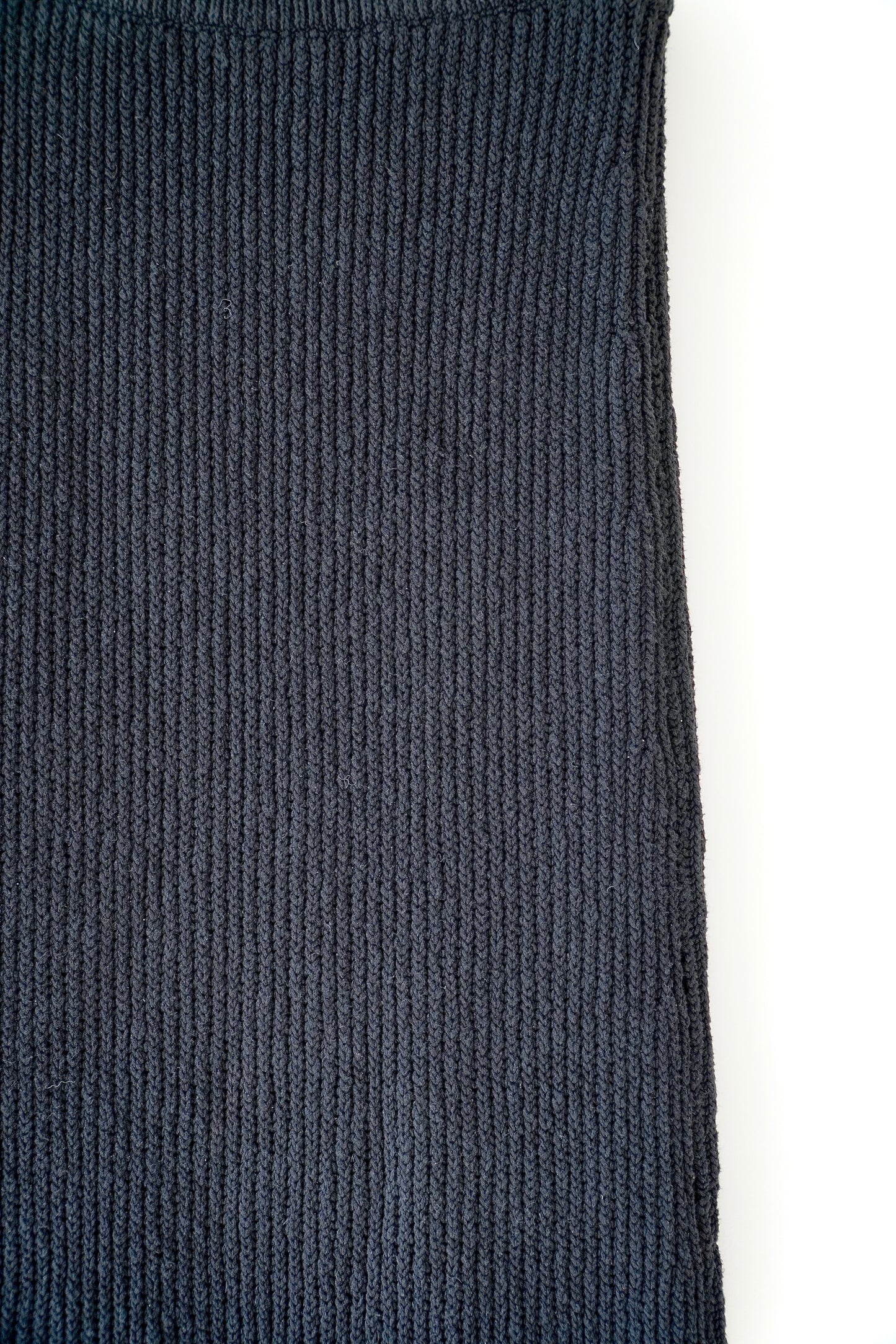 Bassike Knits Black 'Cardigan Stitch' Knitted Asymmetrical Maxi Skirt (Fits 8 Au)