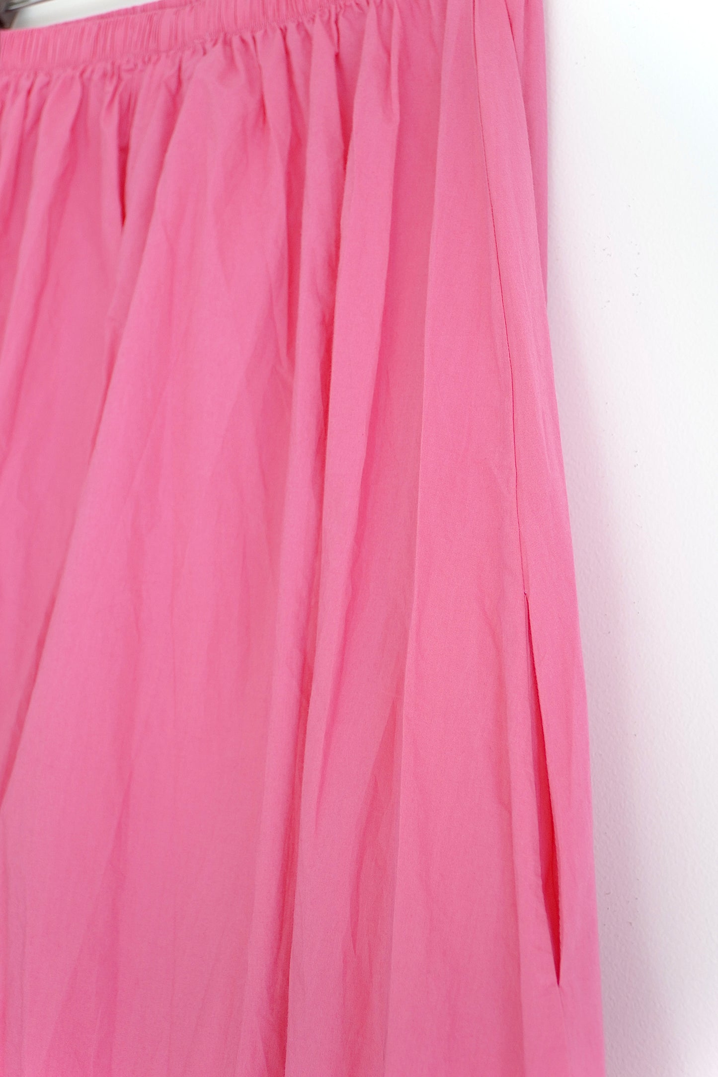 Reverse Rosey Pink Extra Long Cotton Skirt (S)