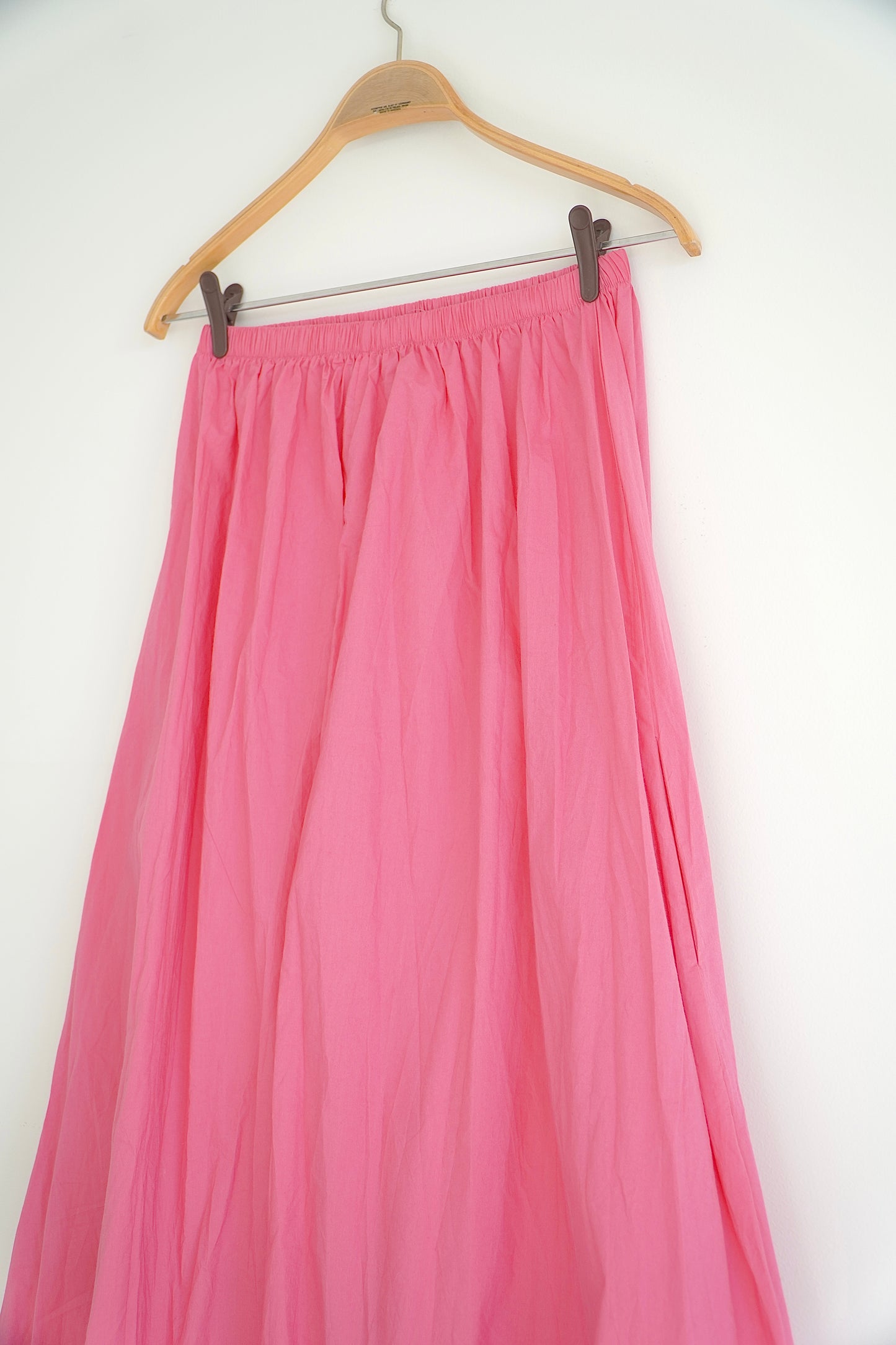 Reverse Rosey Pink Extra Long Cotton Skirt (S)