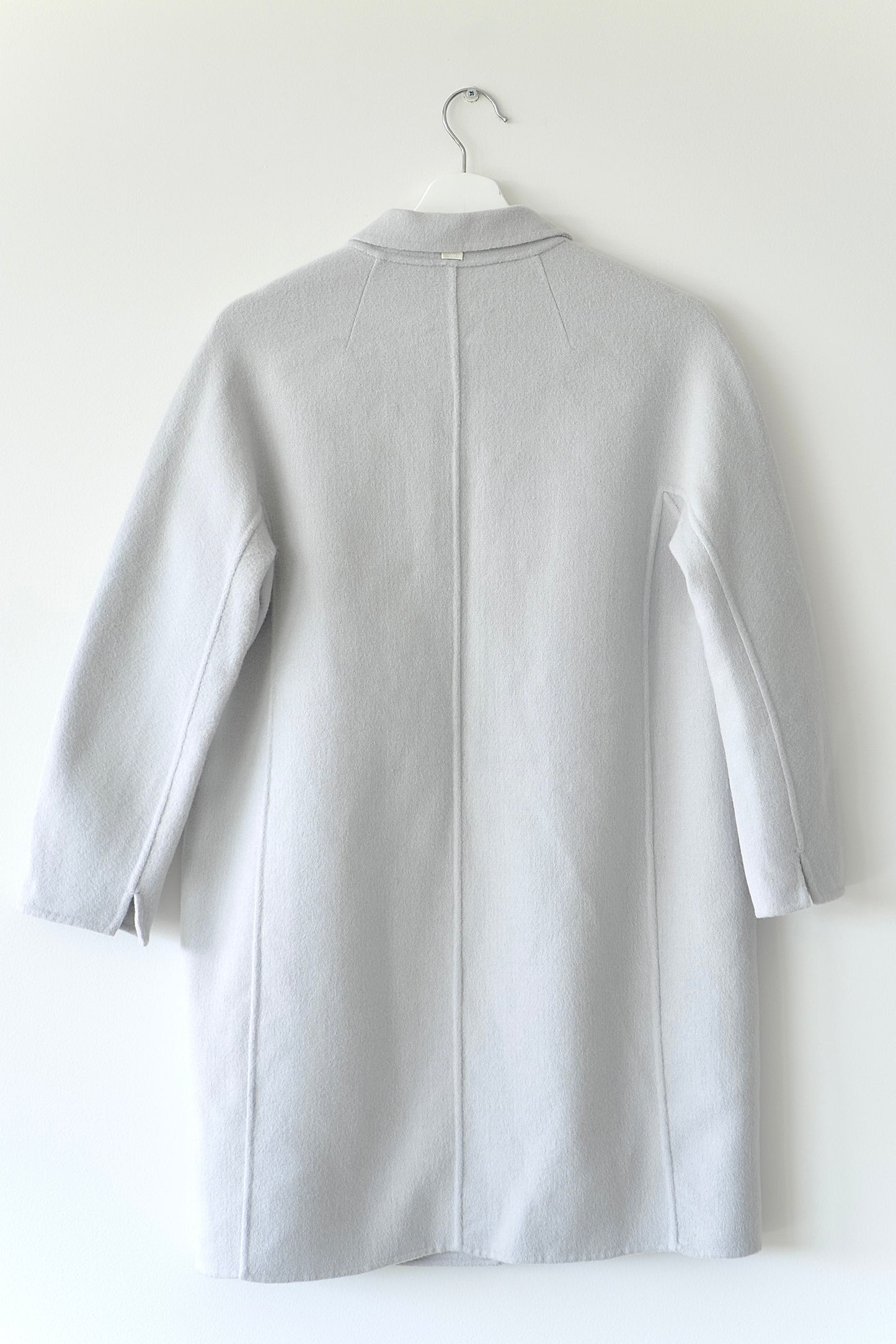 ‘S Max Mara Grey Blue Classic Single Breasted Wool Coat (6 Au)