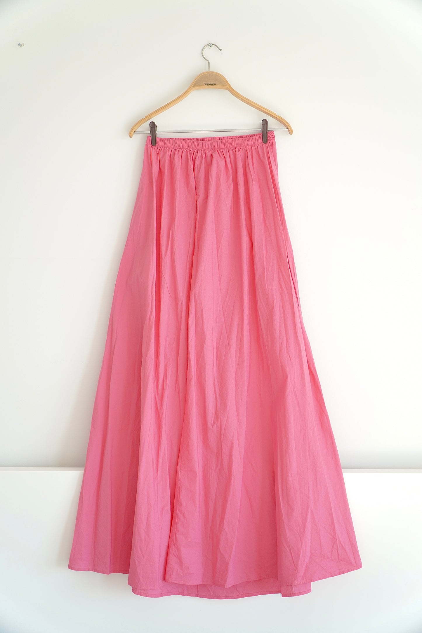 Reverse Rosey Pink Extra Long Cotton Skirt (S)