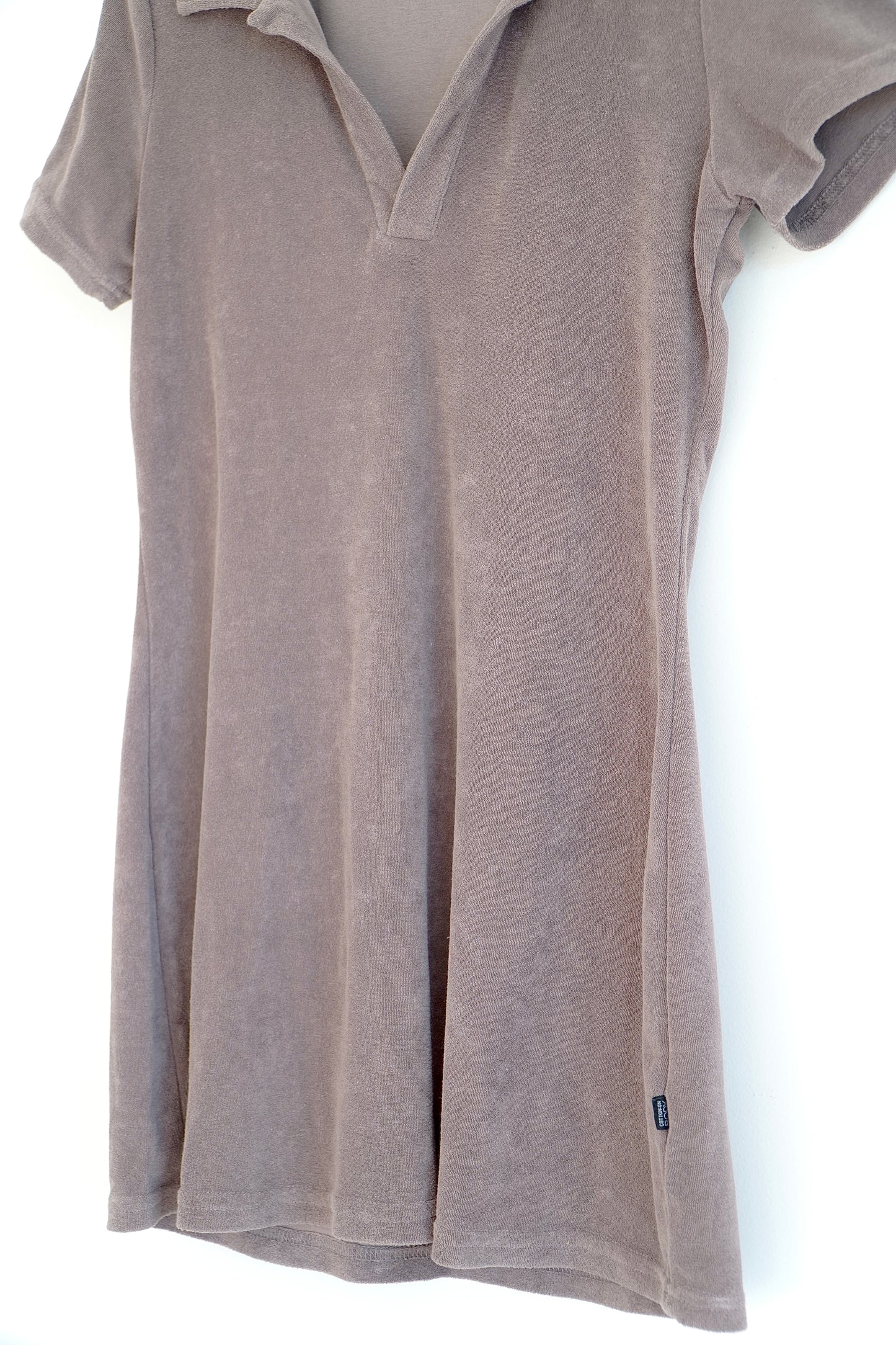 Cotton On Body Brown Terry Towelling Collared Mini Dress (M)