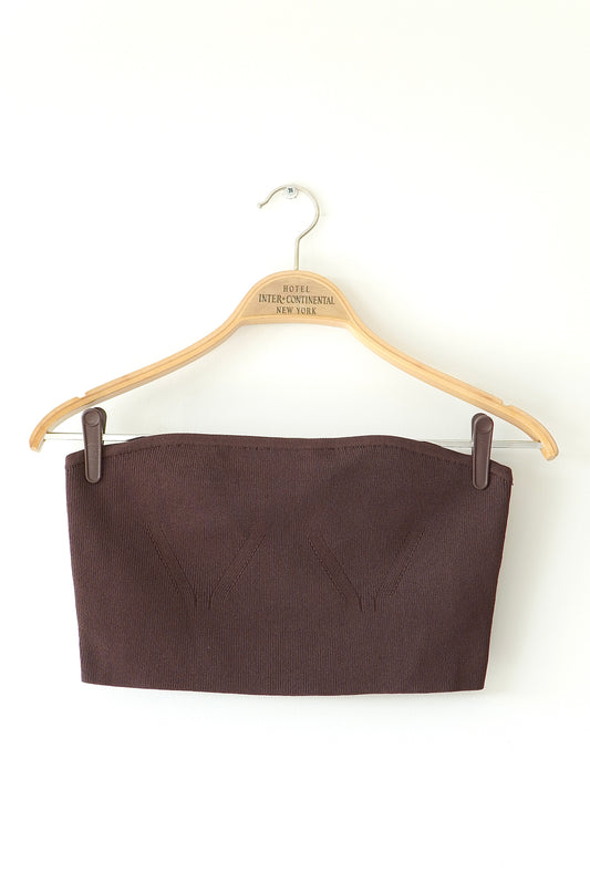 Nude Lucy Brown 'Manu' Knit Bandeau Top (L)