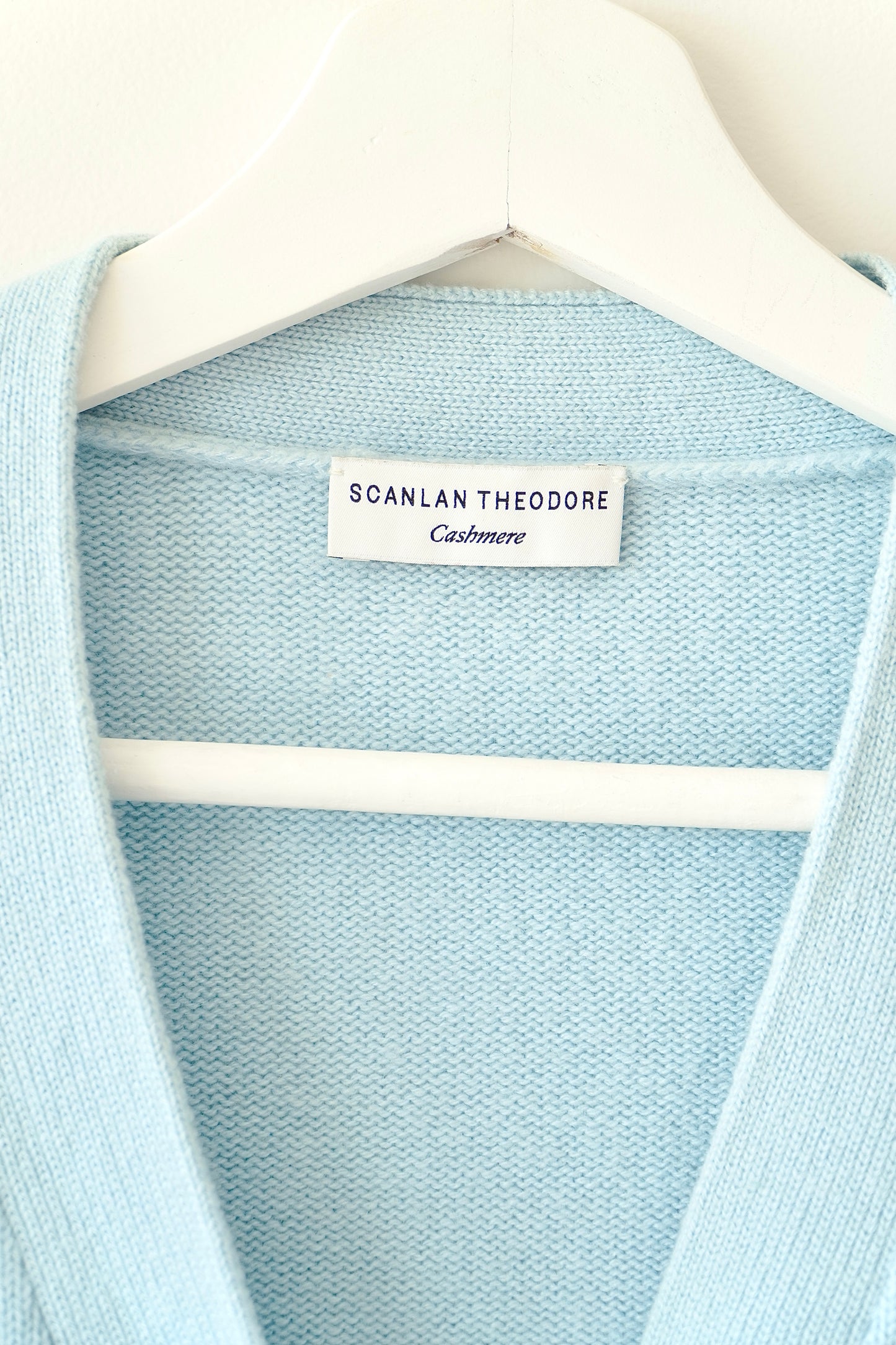 Scanlan Theodore Blue Cashmere Cropped Button Up Cardigan (S)