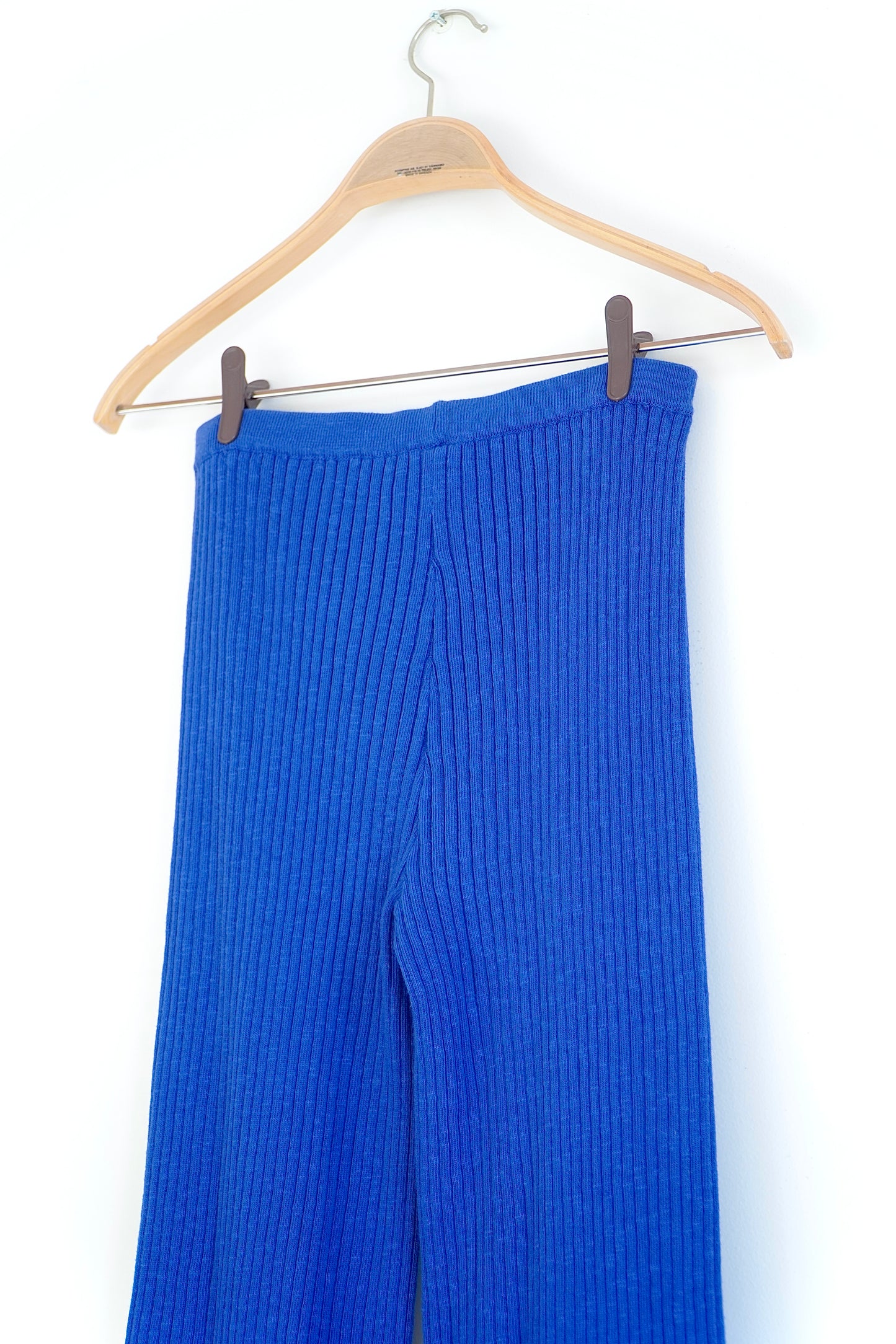 SIR. The Label Blue ‘Enes’ Cotton Rib Knit Pants (0)