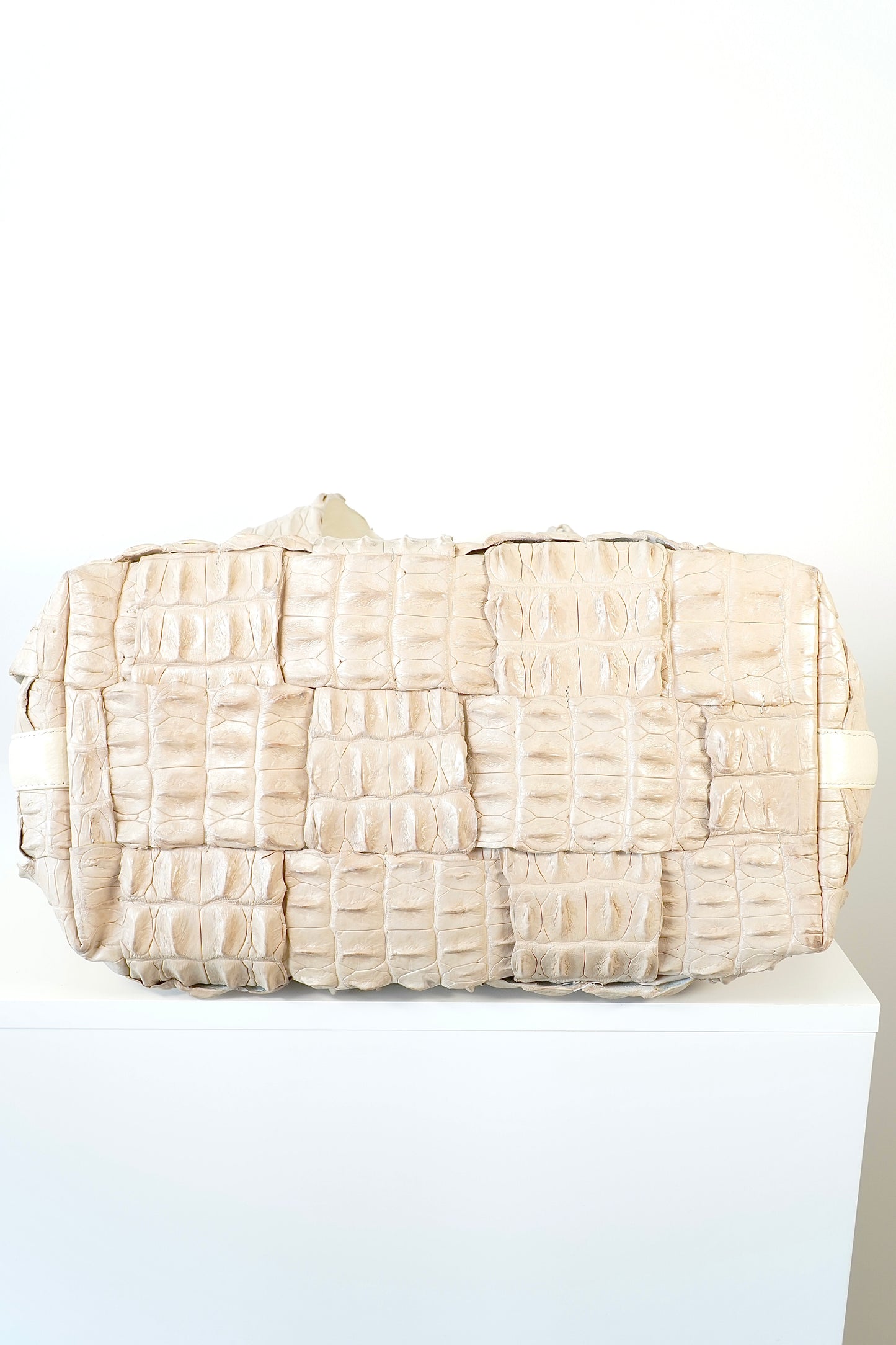 di CROCO Vintage Beige Crocodile Leather Tote Bag