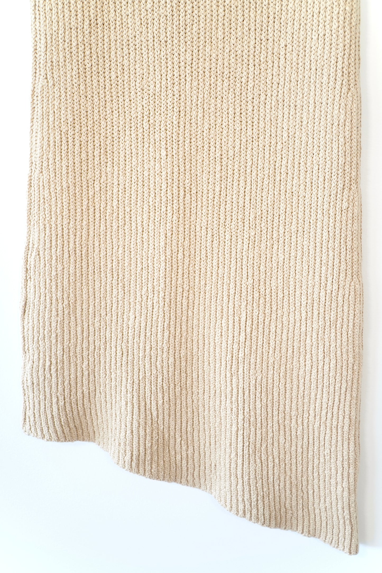 Bassike Knits Tan Knitted Asymmetrical Maxi Skirt