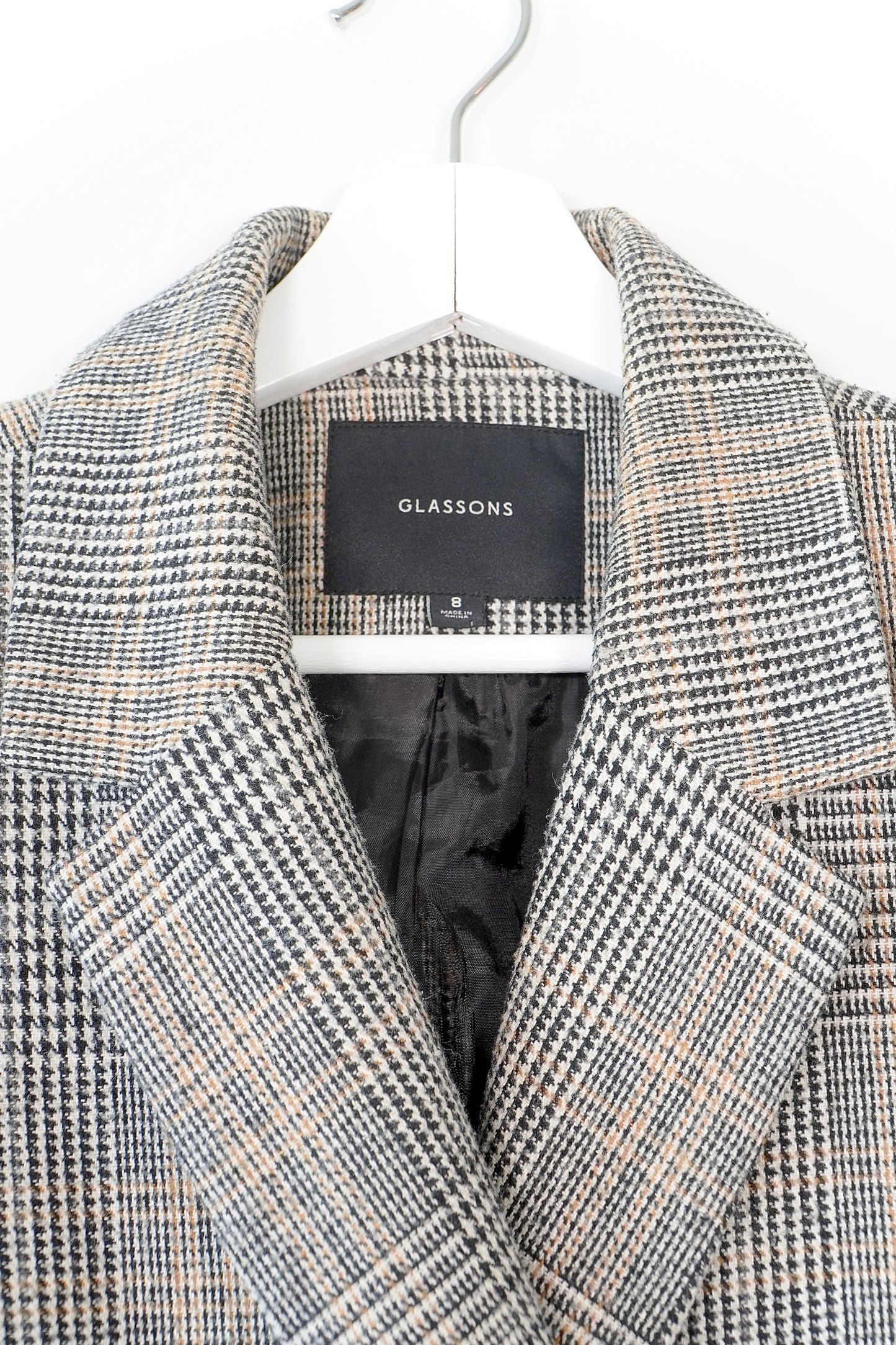 Glassons Plaid Tweed Double-breasted Coat Blazer (Au 8)