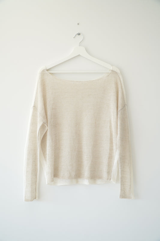 Two Tone Cream Mesh Knit Top (6-8 Au)