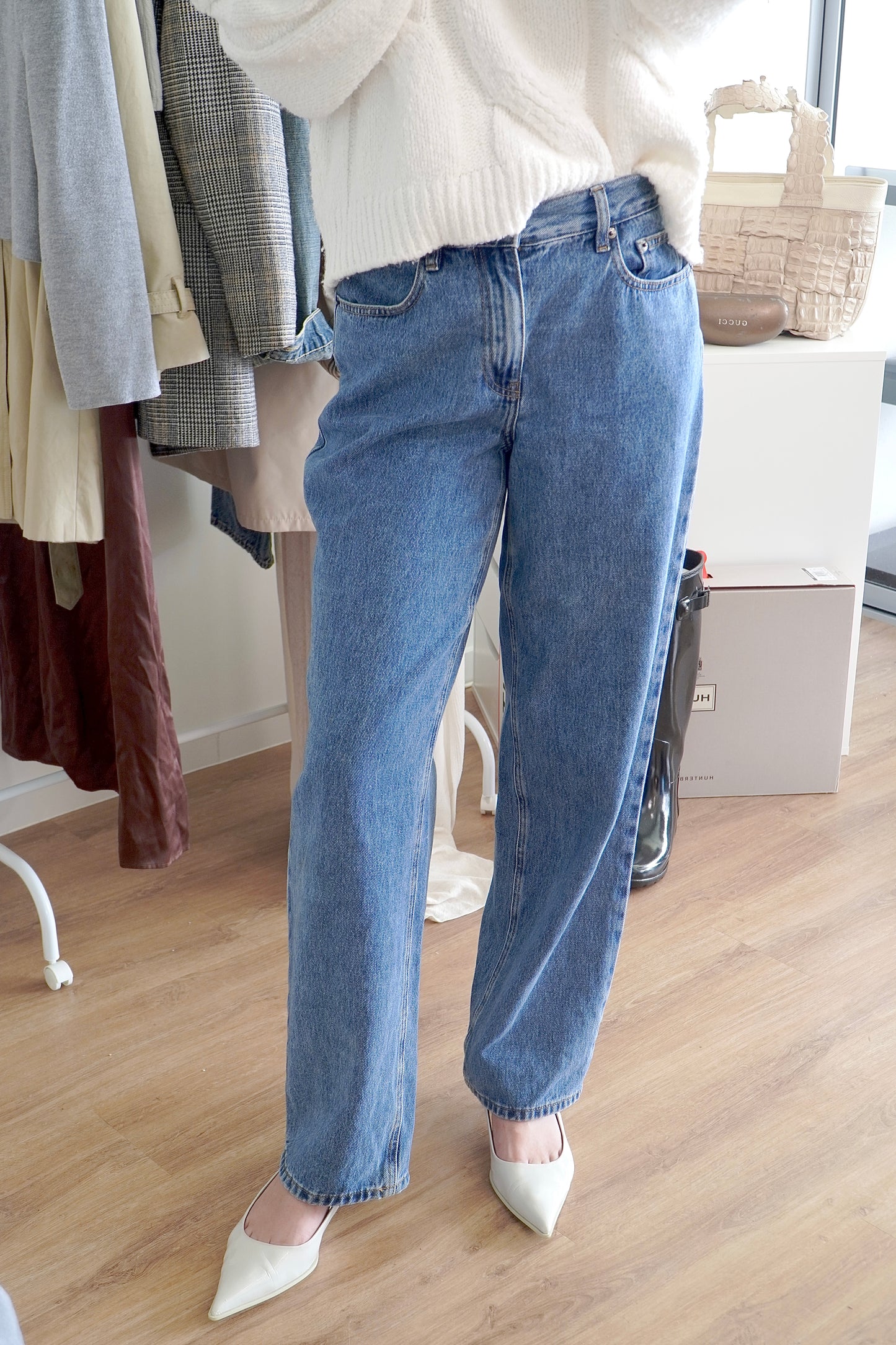 Glassons Dark Blue Denim Wide-Leg Jeans (8 Au)