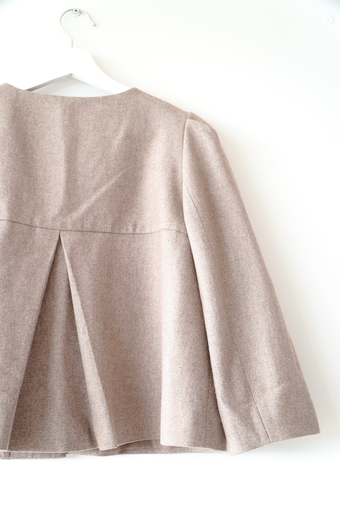 Witchery Light Brown Cropped Wool Blend Jacket (14 Au)