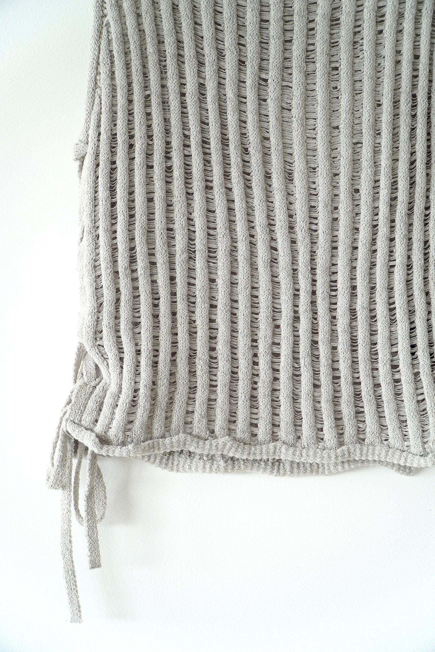 H&M Light Khaki Green Ladder Stitch Knitted Tank Top (Fits S)