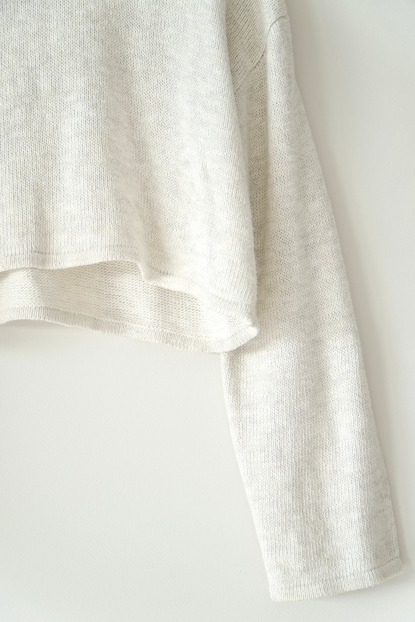 Glassons Flecked Off White Crop Relaxed Knit Jumper (M)