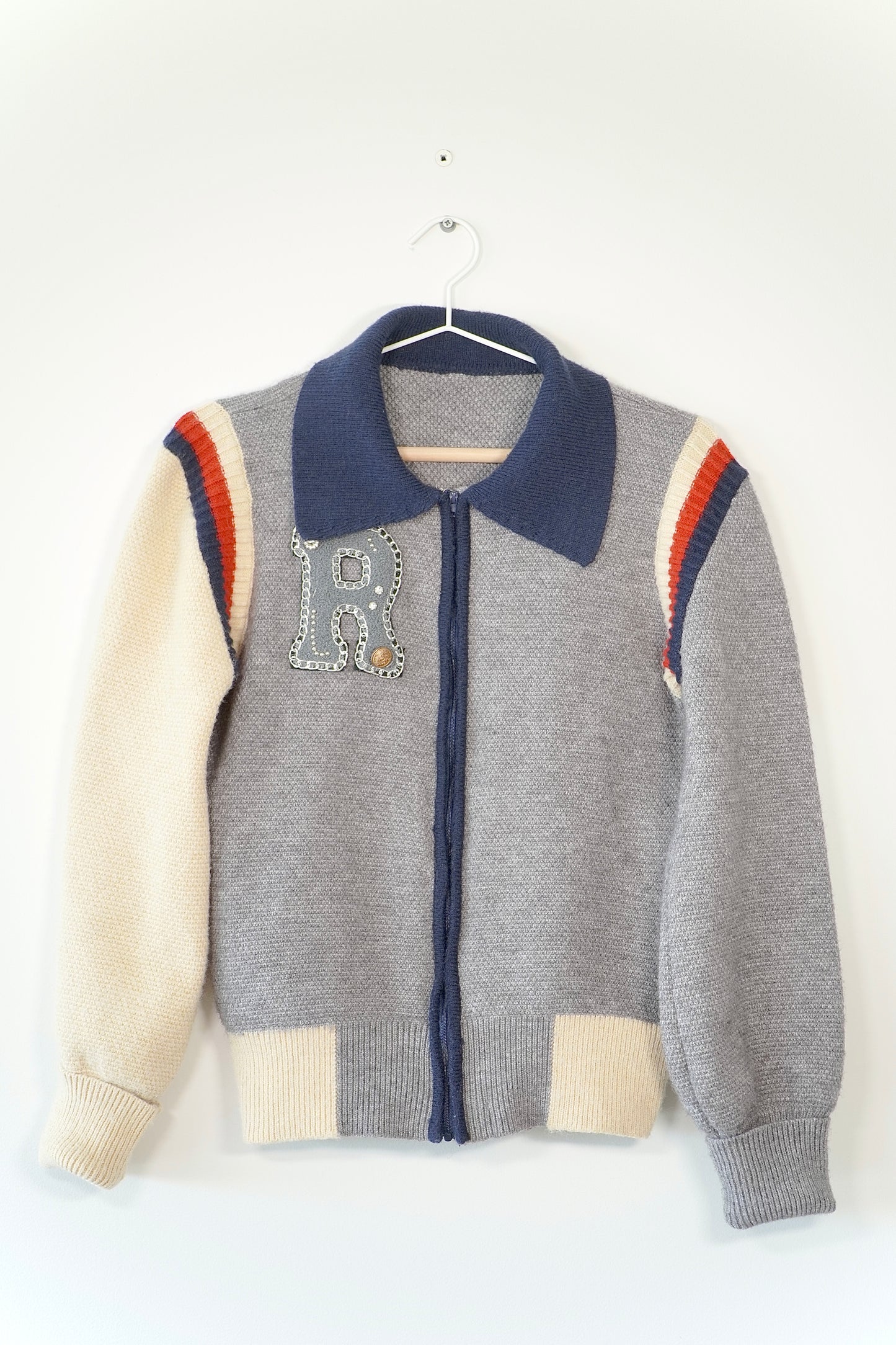 Ms Studio Knitted Varsity Style Jacket and Mini Skirt Set (1)