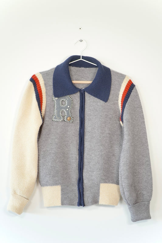 Ms Studio Knitted Varsity Style Jacket and Mini Skirt Set (1)