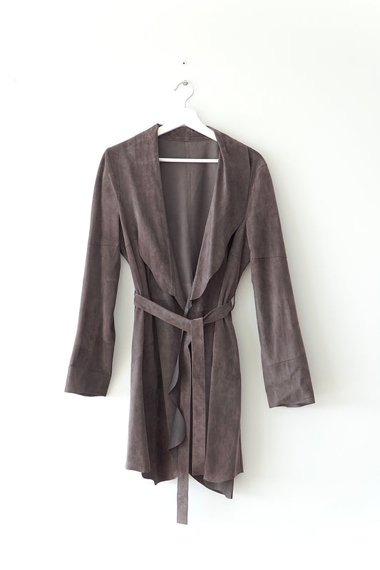 Just Cavalli Dark Brown Soft leather Waterfall Jacket (46)