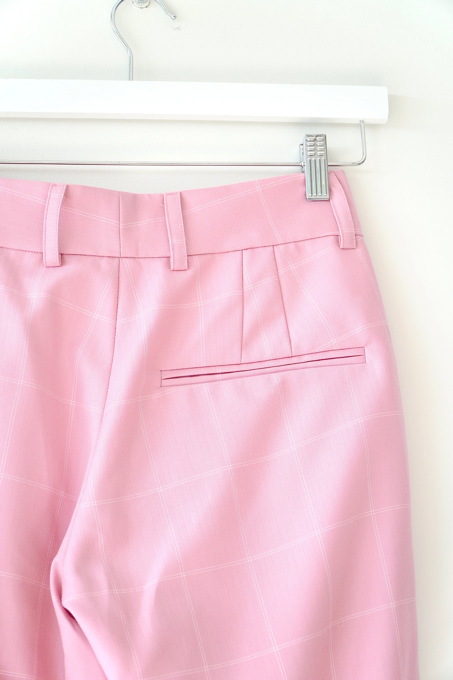 Maggie Marilyn Baby Pink Check 'Bobbi' Boyfriend Trousers (6 Au)