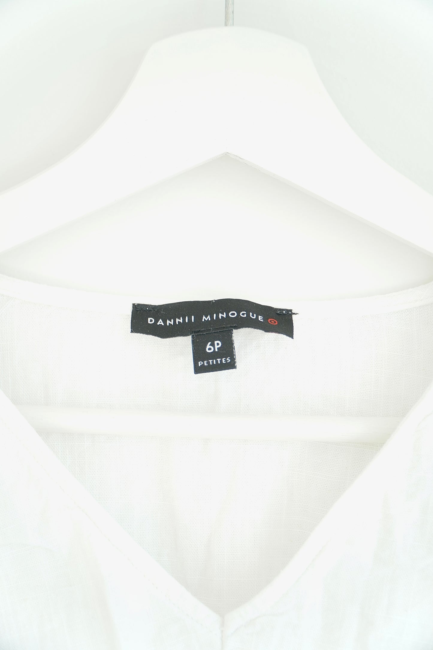 Dannii Minogue Petite White Linen Blend Blouse (6P)