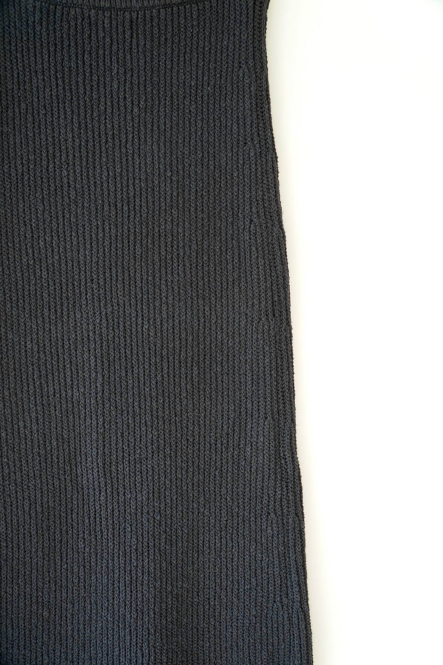 Bassike Knits Black 'Cardigan Stitch' Knitted Asymmetrical Maxi Skirt (Fits 8 Au)