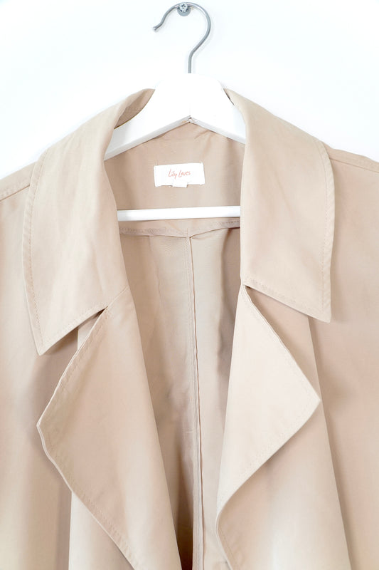 Lily Loves Tan Longline Trench Coat (S/M)