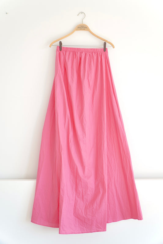 Reverse Rosey Pink Extra Long Cotton Skirt (S)