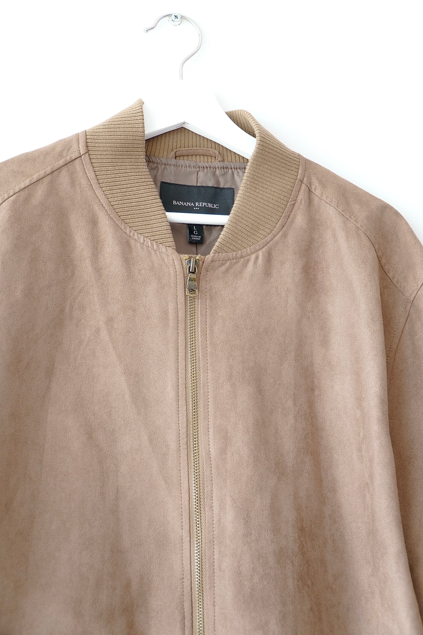 Banana Republic Brown Vegan Suede Bomber Jacket (L)
