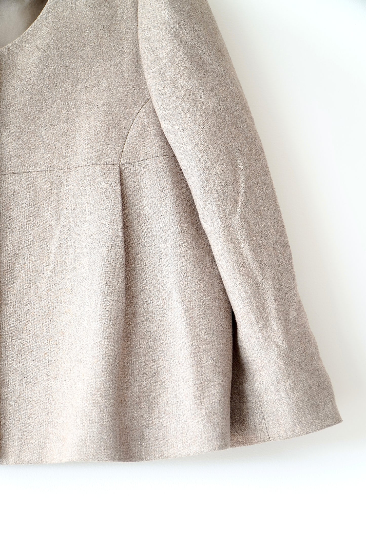 Witchery Light Brown Cropped Wool Blend Jacket (14 Au)