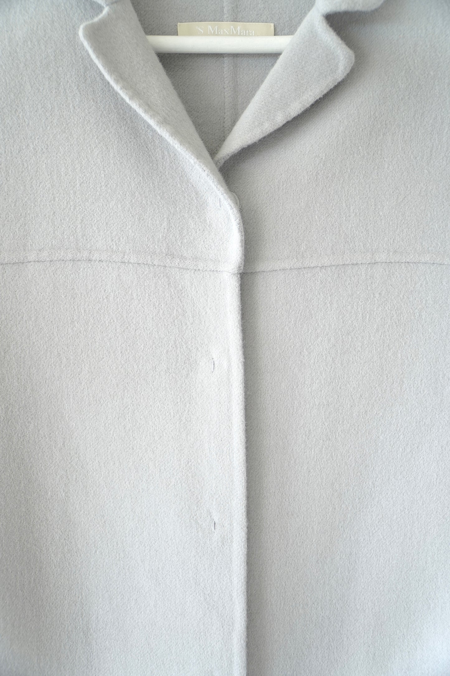‘S Max Mara Grey Blue Classic Single Breasted Wool Coat (6 Au)