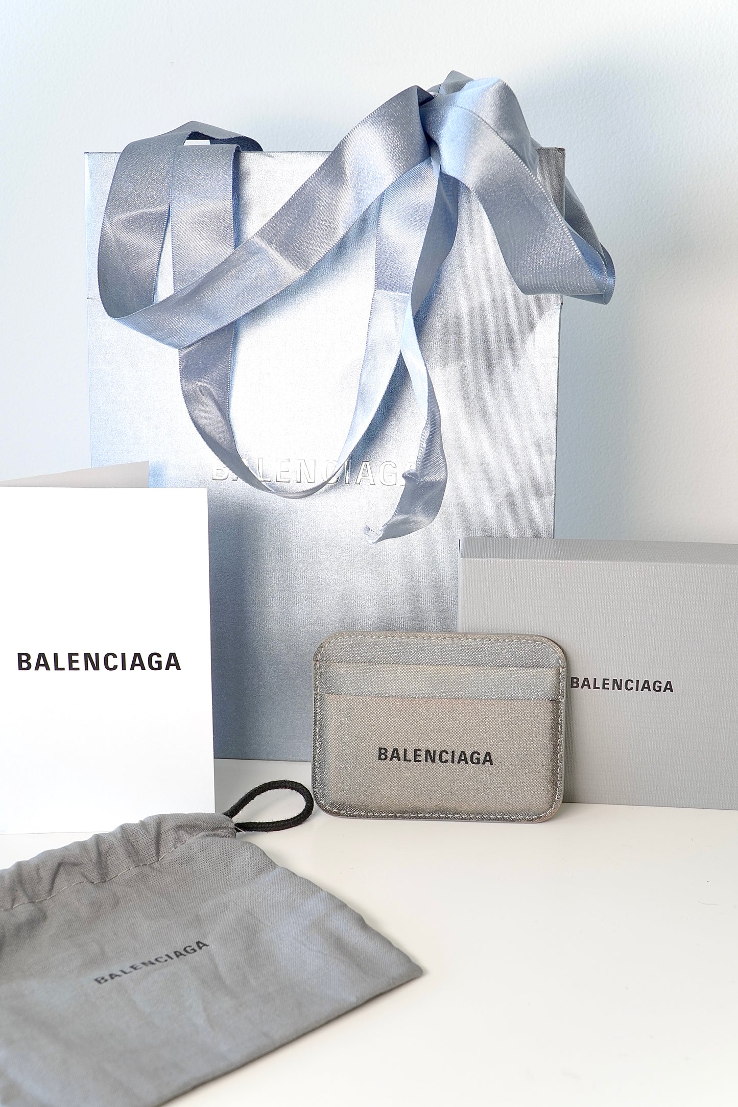 Balenciaga Metallic Glitter Patent Leather Card Holder