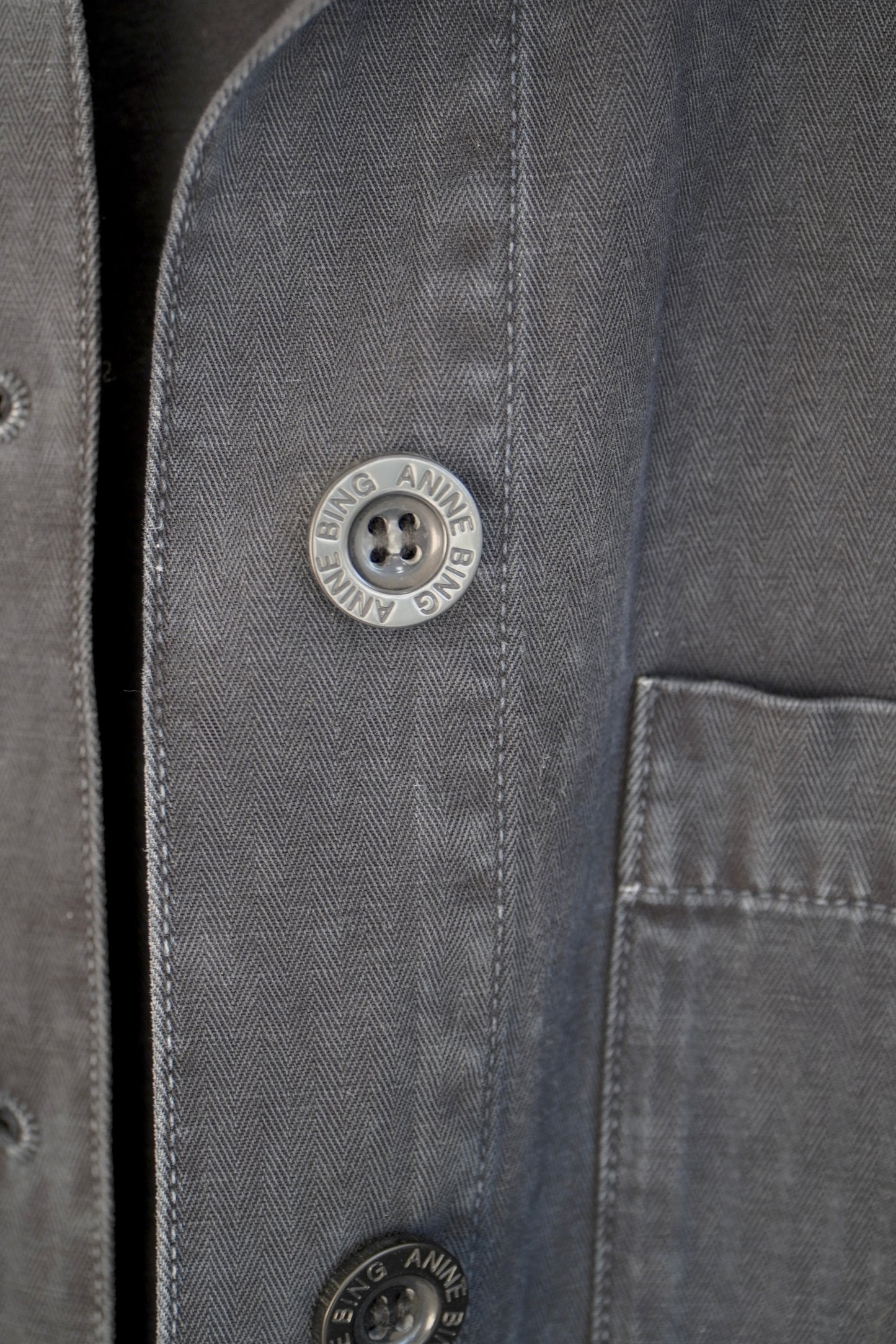 Anine Bing Washed Black Relaxed Utility Jacket (XS)