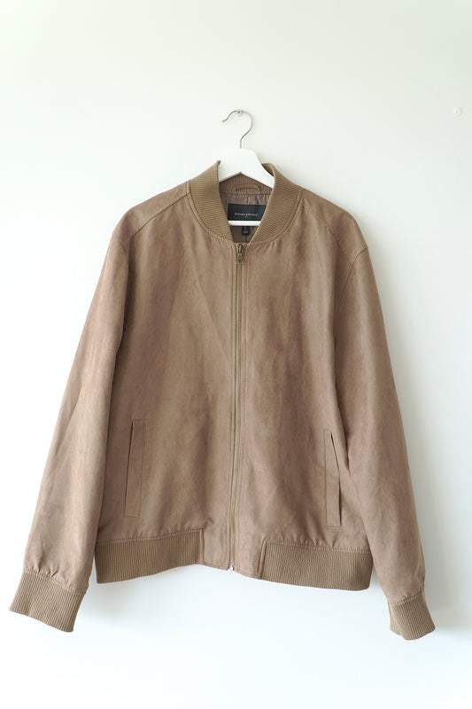 Banana Republic Brown Vegan Suede Bomber Jacket (L)