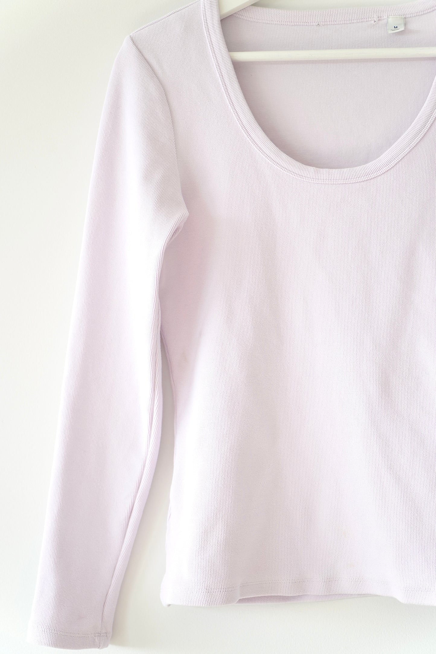 Country Road Violet Fitted Rib Long Sleeve Cotton T-Shirt (M)