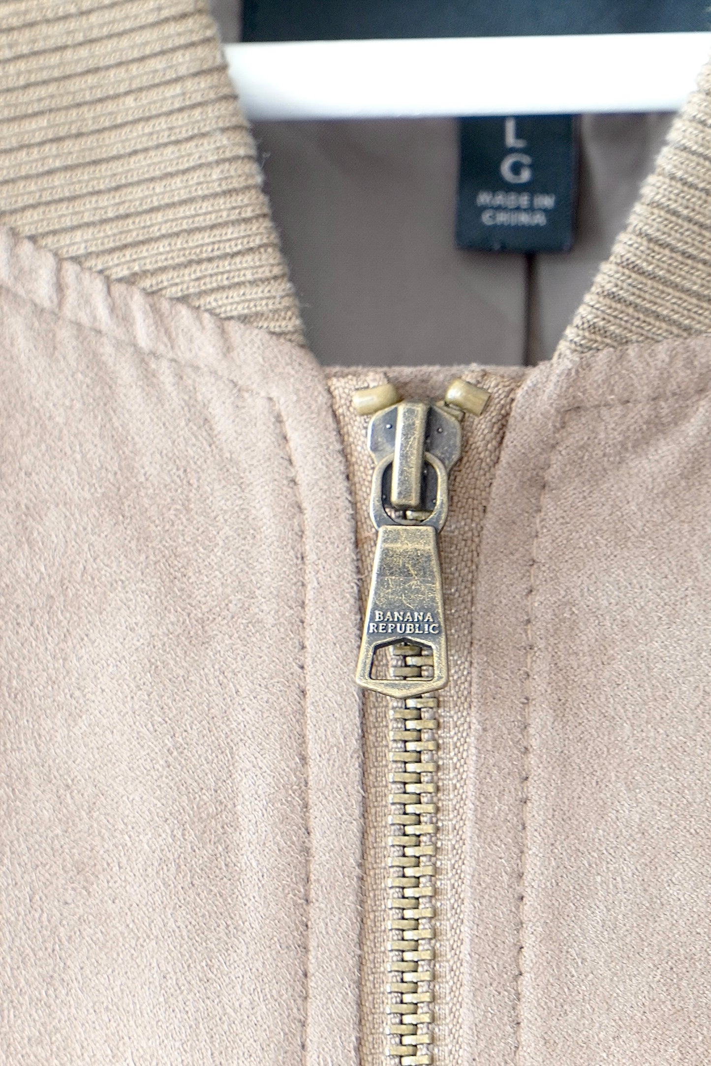 Banana Republic Brown Vegan Suede Bomber Jacket (L)