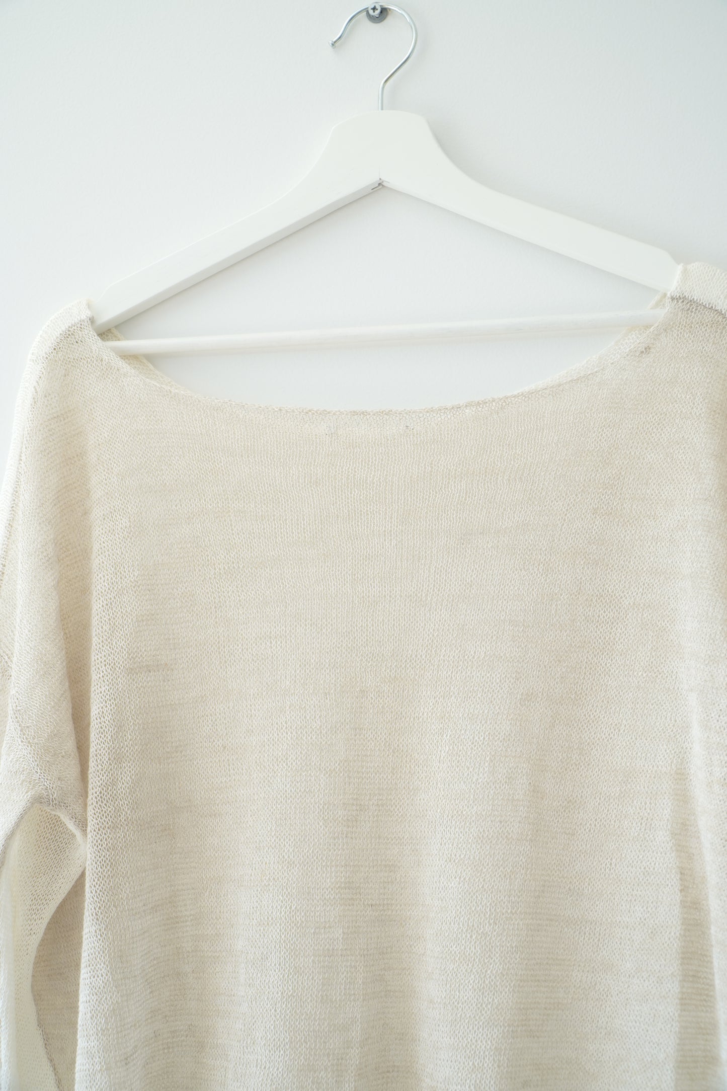 Two Tone Cream Mesh Knit Top (6-8 Au)