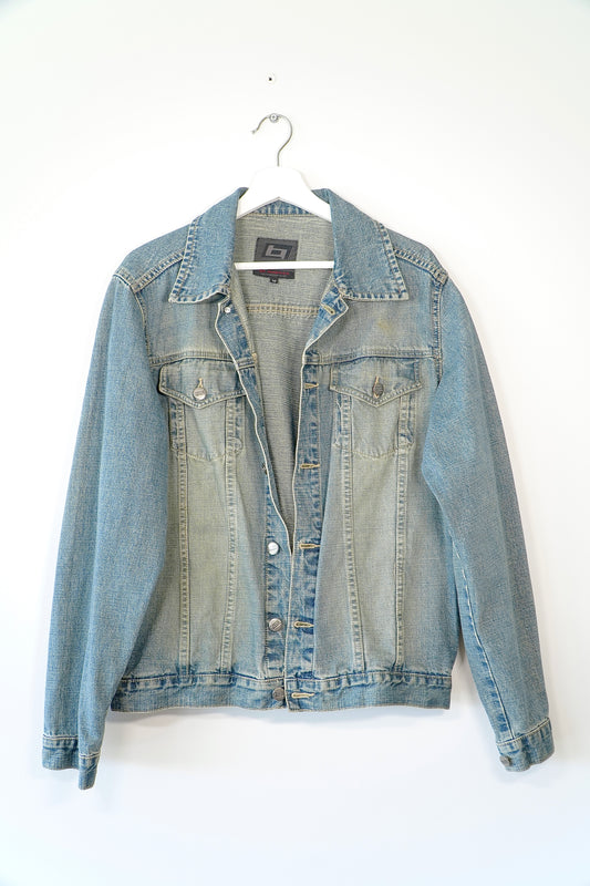 Blend Of America Washed Blue Collared Denim Jacket (M)