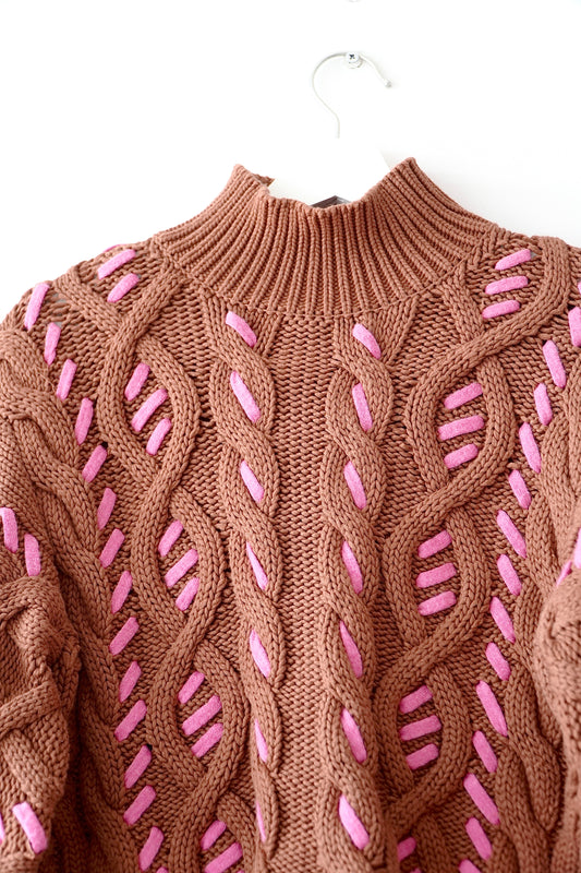 Aje Brown ‘Zalie’ Turtle Neck Knit Jumper (XS)