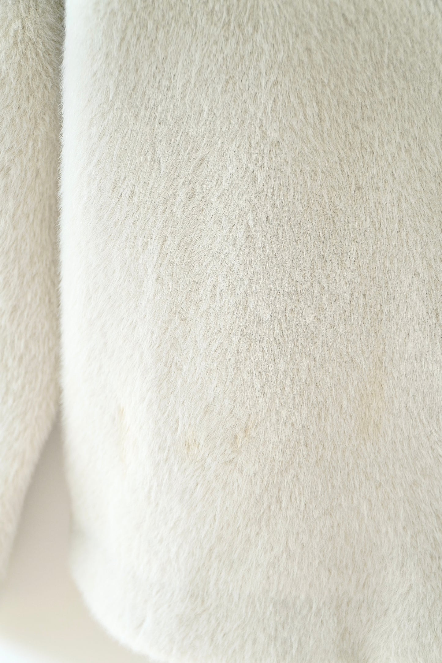 Uniqlo Beige Fur Collarless Jacket (S)