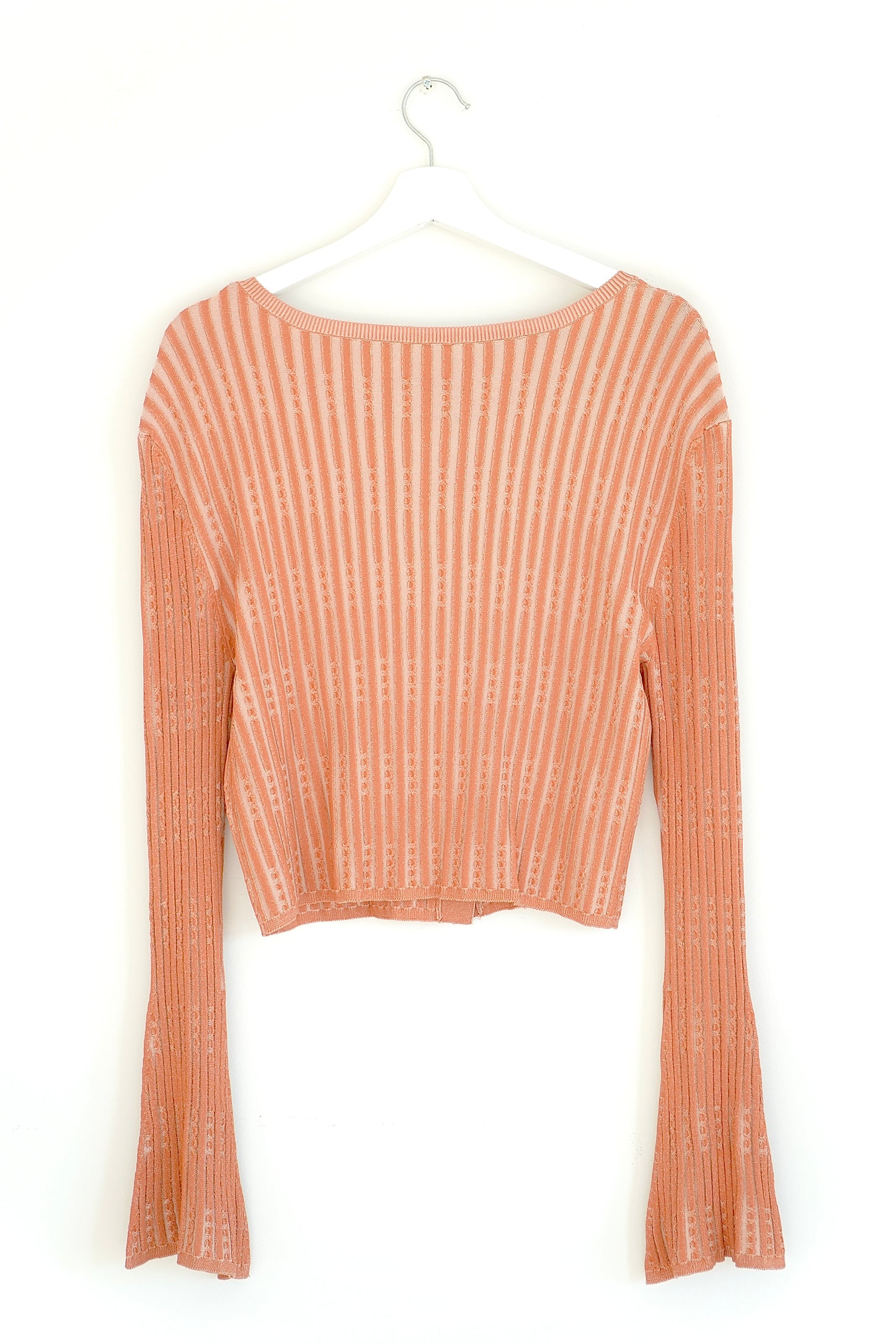 Cult Gaia Orange ‘Amma’ Rib Striped Cardigan Top