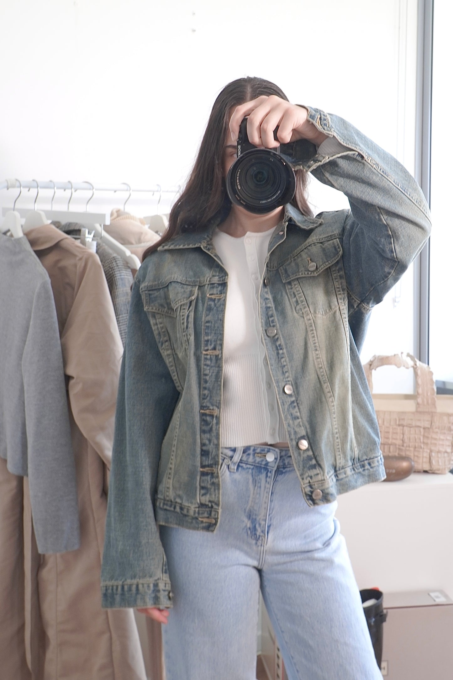 Blend Of America Washed Blue Collared Denim Jacket (M)