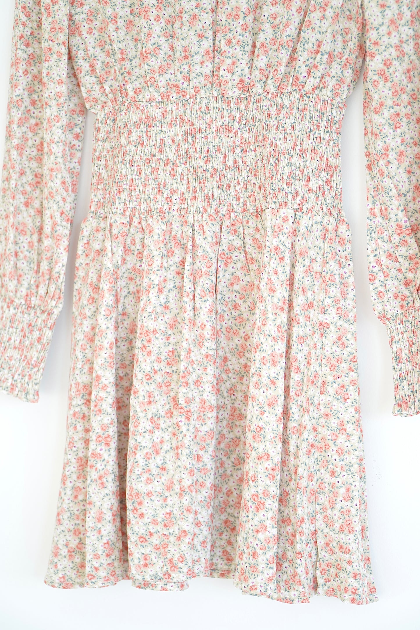 Ruby Sees Floral Smocked High neck mini dress (6 Au)