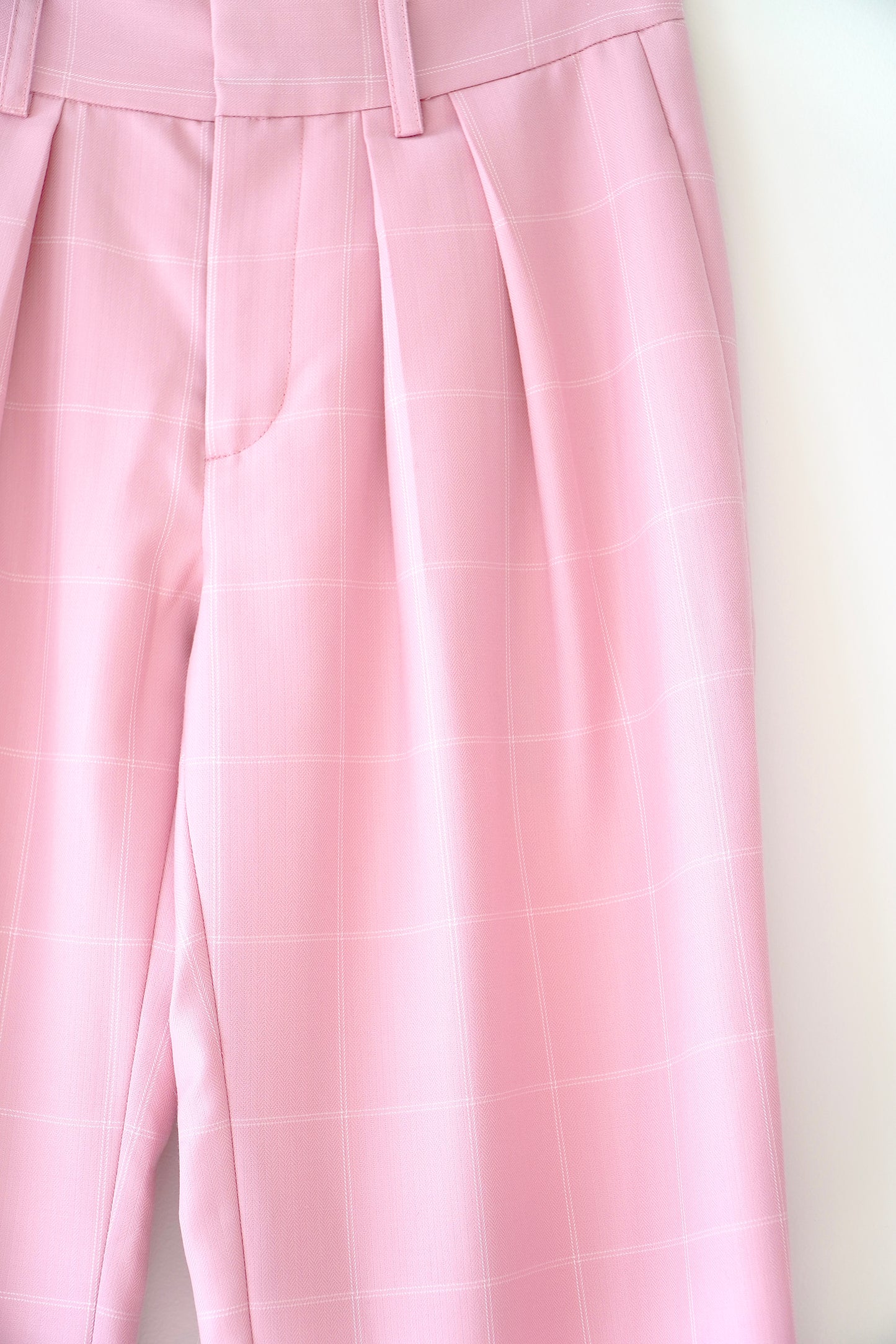 Maggie Marilyn Baby Pink Check 'Bobbi' Boyfriend Trousers (6 Au)